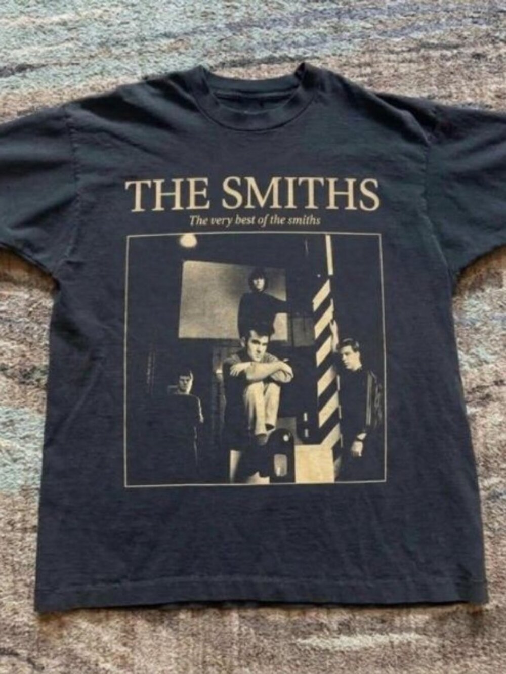 The Smiths band tee with black and white photo of four people  t shirt